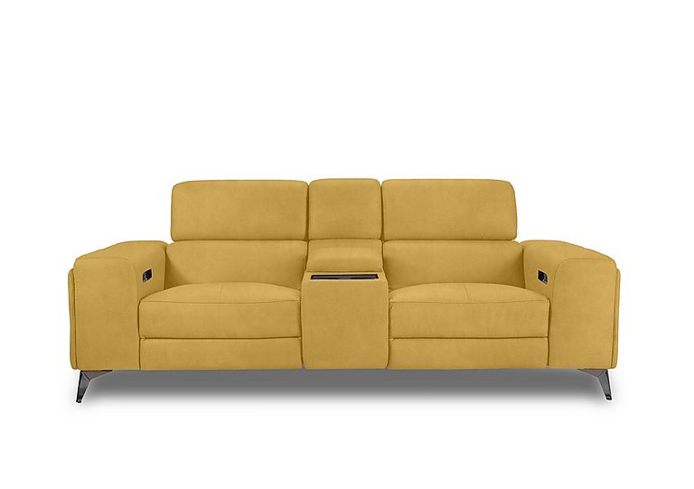 Action Fabric 3 Seater Power Recliner Media Sofa - Velvet Giallo