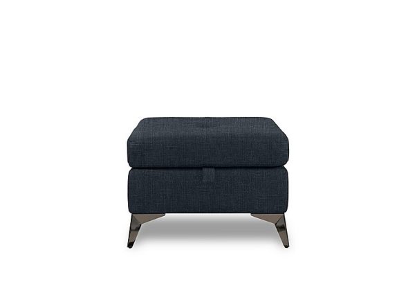 Action Fabric Storage Footstool  Black Mica | Bed Sava