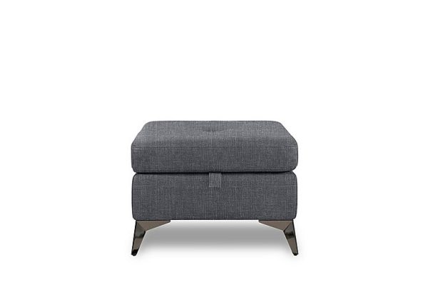 Action Fabric Storage Footstool  Halifax Gunmetal | Bed Sava