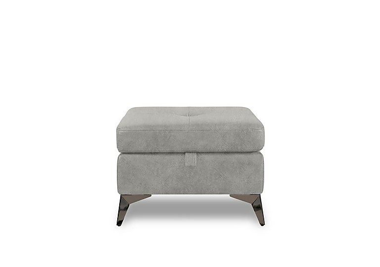 Action Fabric Storage Footstool - Marble Light Grey