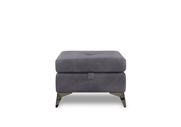 Action Fabric Storage Footstool  Nappa Grey | Bed Sava