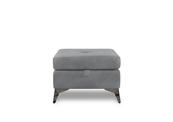 Action Fabric Storage Footstool  Velvet Grey | Bed Sava