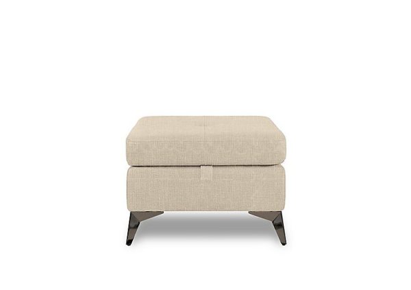 Action Fabric Storage Footstool  Weave Oatmeal | Bed Sava