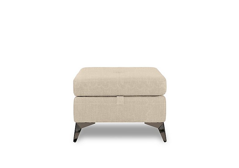 Action Fabric Storage Footstool - Weave Oatmeal