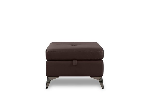 Action Leather Storage Footstool  Burgundy | Bed Sava