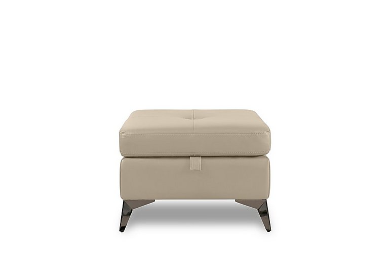 Action Leather Storage Footstool - Dacota Pebble