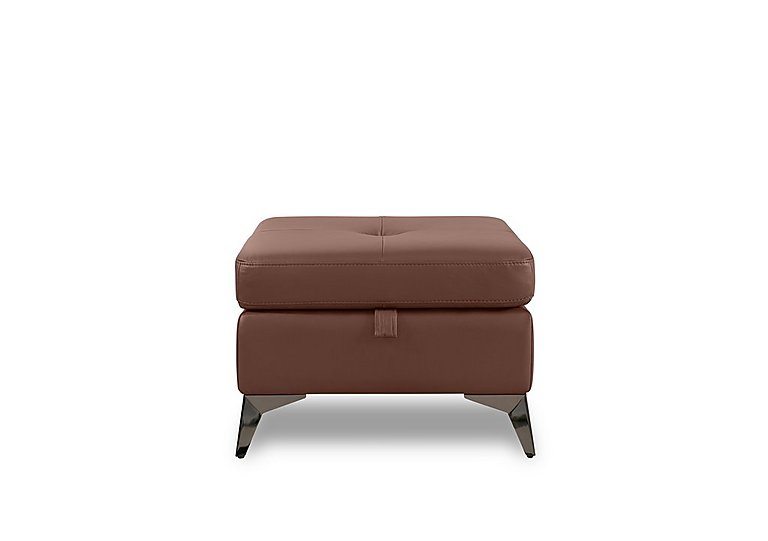 Action Leather Storage Footstool - Natural Redmaple