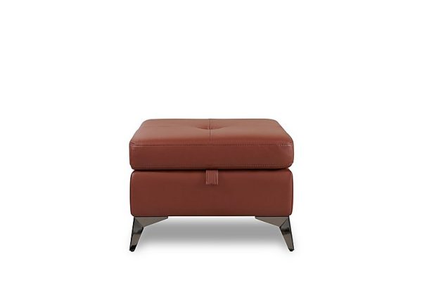 Action Leather Storage Footstool  Red Maple | Bed Sava