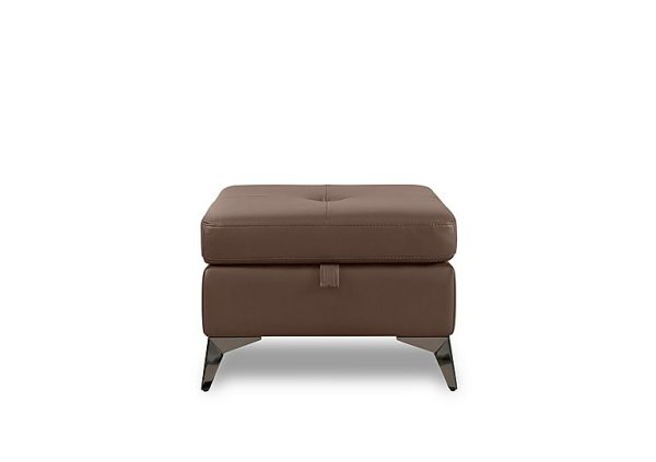 Action Leather Storage Footstool  Roast | Bed Sava