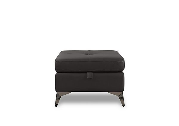 Action Leather Storage Footstool  Starry Grey | Bed Sava