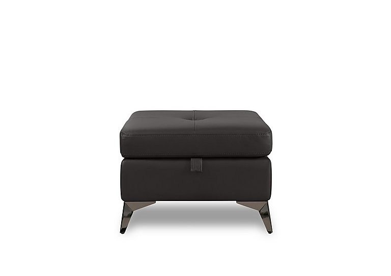 Action Leather Storage Footstool - Starry Grey