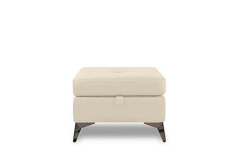 Action Leather Storage Footstool - Stone