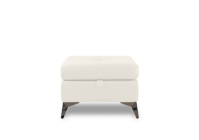 Action Leather Storage Footstool - White