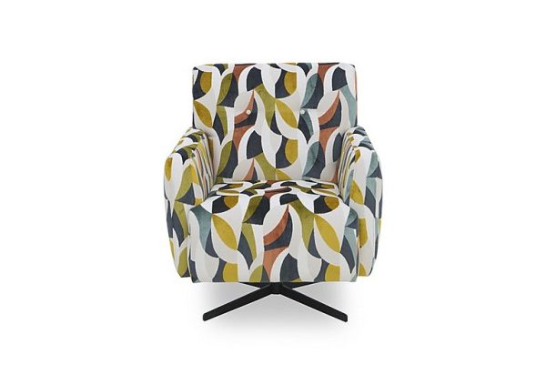 Abberton Accent Swivel Chair in Patterned Fabric | Bed Sava