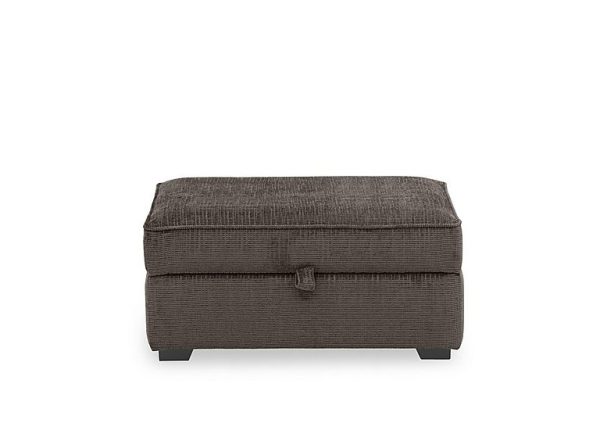 Abberton Large Storage Footstool in Plain Fabric  Espresso Bromley Chenille Plain | Bed Sava