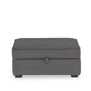 Abberton Large Storage Footstool in Plain Fabric  Iron Debden Plain | Bed Sava