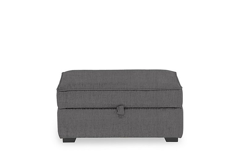 Abberton Large Storage Footstool in Plain Fabric - Iron Debden Plain