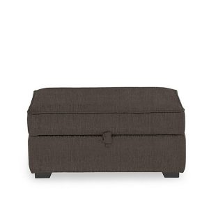 Abberton Large Storage Footstool in Plain Fabric  Mink Thaxted Chenille Plain | Bed Sava