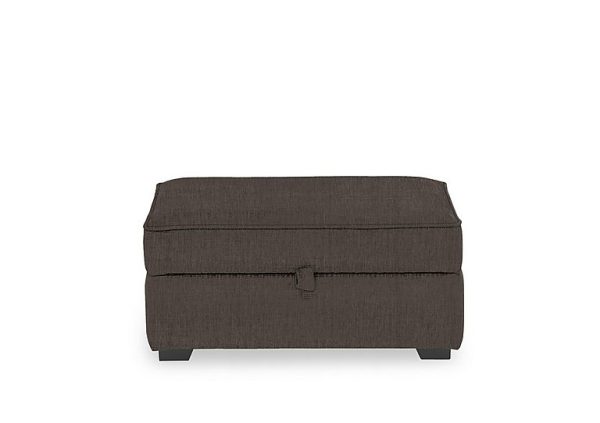 Abberton Large Storage Footstool in Plain Fabric  Mink Thaxted Chenille Plain | Bed Sava