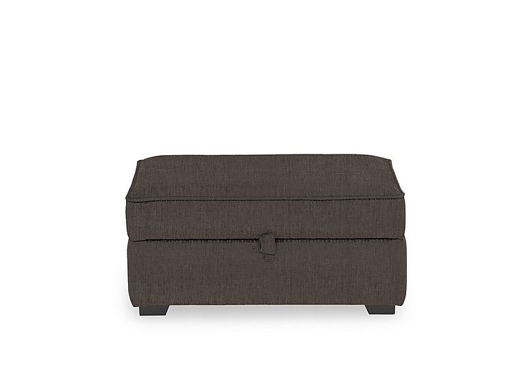 Abberton Large Storage Footstool in Plain Fabric - Mink Thaxted Chenille Plain