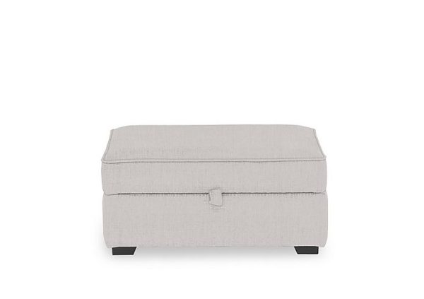 Abberton Large Storage Footstool in Plain Fabric  Mist Debden Plain | Bed Sava
