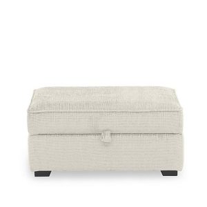 Abberton Large Storage Footstool in Plain Fabric  Oatmeal Bromley Chenille Plain | Bed Sava