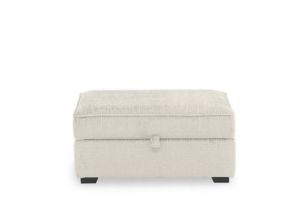 Abberton Large Storage Footstool in Plain Fabric  Oatmeal Bromley Chenille Plain | Bed Sava