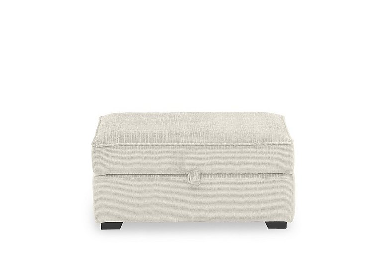 Abberton Large Storage Footstool in Plain Fabric - Oatmeal Bromley Chenille Plain