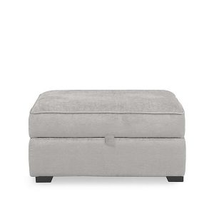 Abberton Large Storage Footstool in Plain Fabric  Oyster Ashton Chenille Plain | Bed Sava