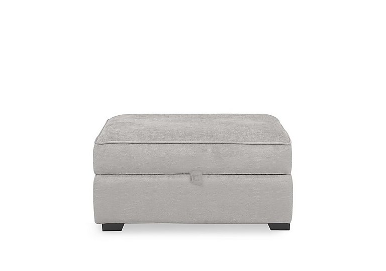 Abberton Large Storage Footstool in Plain Fabric - Oyster Ashton Chenille Plain