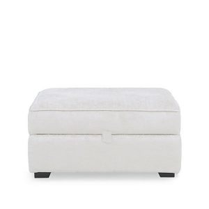 Abberton Large Storage Footstool in Plain Fabric  Pearl Ashton Chenille Plain | Bed Sava
