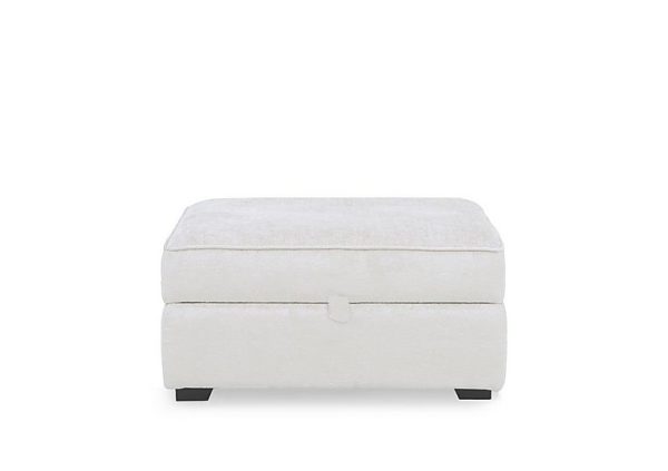 Abberton Large Storage Footstool in Plain Fabric  Pearl Ashton Chenille Plain | Bed Sava