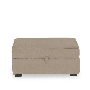 Abberton Large Storage Footstool in Plain Fabric  Sand Thaxted Chenille Plain | Bed Sava