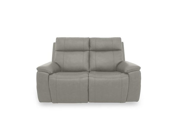 Aero Leather 2 Seater Power Recliner Sofa with Power Headrests  New Grey | Bed Sava