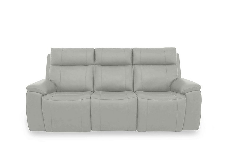 Aero Leather 3 Seater Power Recliner Sofa with Power Headrests and Heated Seats - Lead Grey