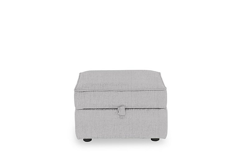 Abberton Small Storage Footstool in Plain Fabric - Fossil Debden Plain