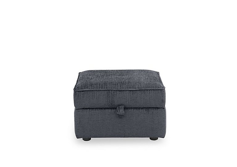 Abberton Small Storage Footstool in Plain Fabric - Iron Bromley Chenille Plain