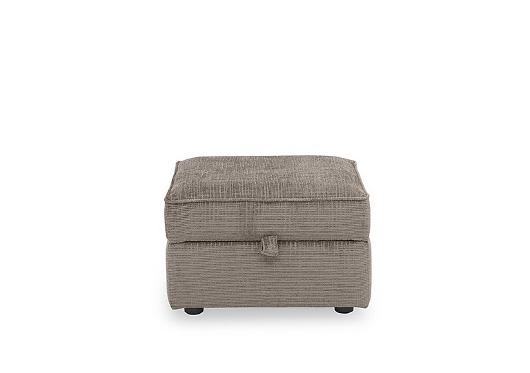 Abberton Small Storage Footstool in Plain Fabric - Latte Bromley Chenille Plain
