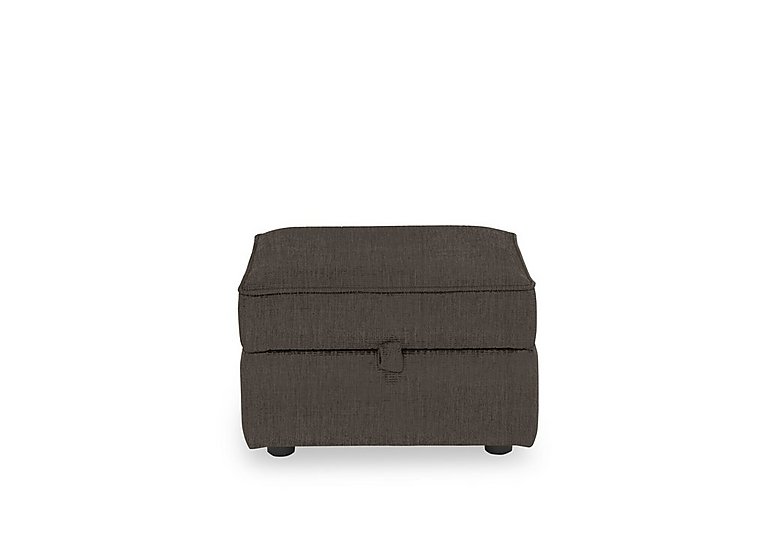 Abberton Small Storage Footstool in Plain Fabric - Mink Thaxted Chenille Plain