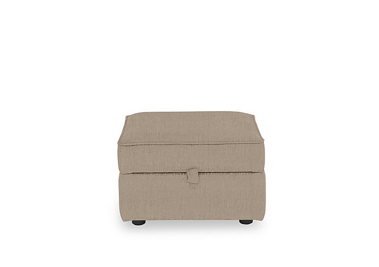 Abberton Small Storage Footstool in Plain Fabric - Sand Thaxted Chenille Plain
