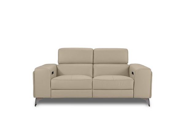 Action Leather 2 Seater Power Recliner Sofa with Power Storage Arms  Dacota Pebble | Bed Sava