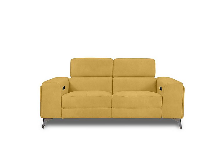 Action Fabric 2 Seater Power Recliner Sofa with Power Storage Arms - Velvet Giallo