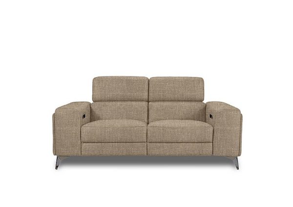 Action Fabric 2 Seater Power Recliner Sofa with Power Storage Arms  Weave Cocoa | Bed Sava