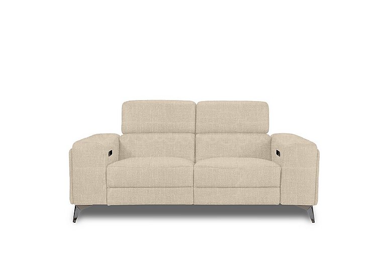 Action Fabric 2 Seater Power Recliner Sofa with Power Storage Arms - Weave Oatmeal