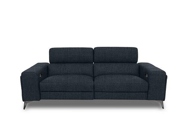 Action Fabric 3 Seater Power Recliner Sofa  Black Mica | Bed Sava