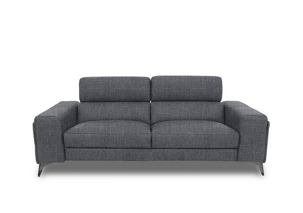 Action Fabric 3 Seater Sofa  Halifax Gunmetal | Bed Sava