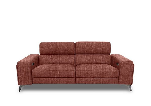 Action Fabric 3 Seater Power Recliner Sofa  Red Maple | Bed Sava