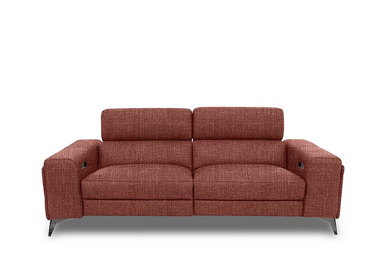 Action Fabric 3 Seater Power Recliner Sofa - Red Maple