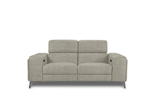 Action Fabric 2 Seater Power Recliner Sofa  Halifax Sand | Bed Sava