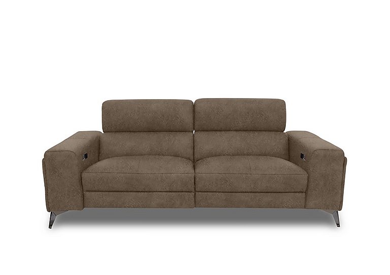 Action Fabric 3 Seater Power Recliner Sofa - Classic Brown